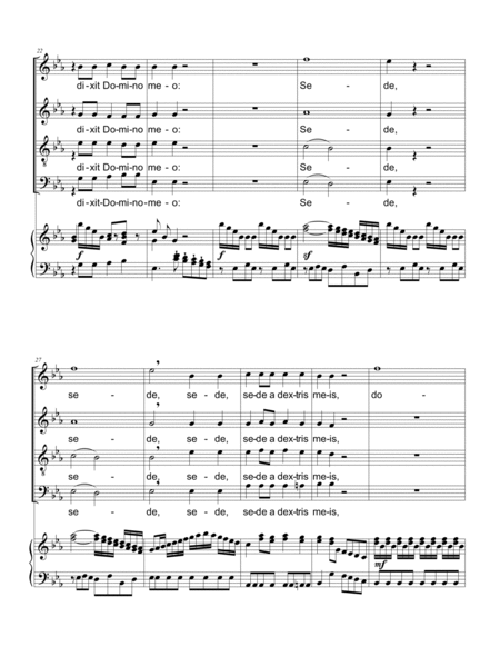 B. Galuppi, DIXIT DOMUNUS, JURAVIT, JUDICABIT, Psaume 110. For SATB Choir and Piano/Org. image number null