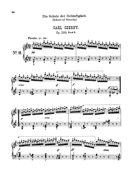 Czerny: School of Velocity, Op. 299 No. 11