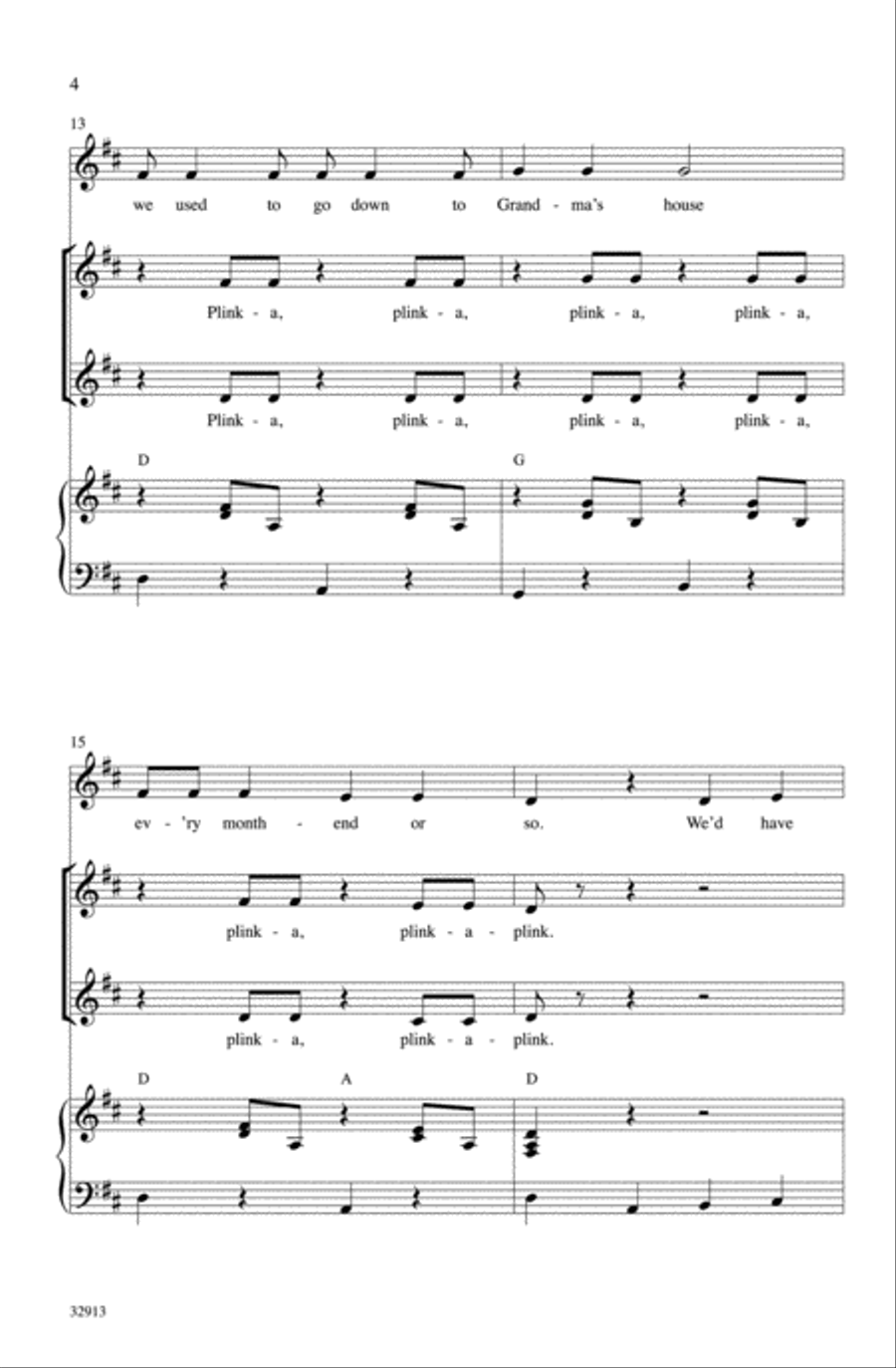 Grandma's Feather Bed Choir scores gallery preview page 3