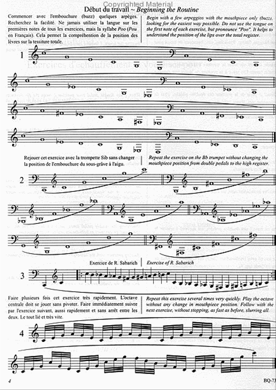 Daily Routine And Vocalises For the Advanced Trumpeter School and Community scores gallery preview page 2