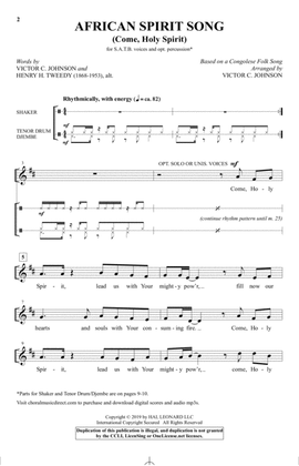 African Spirit Song (Come, Holy Spirit) (arr. Victor C. Johnson)
