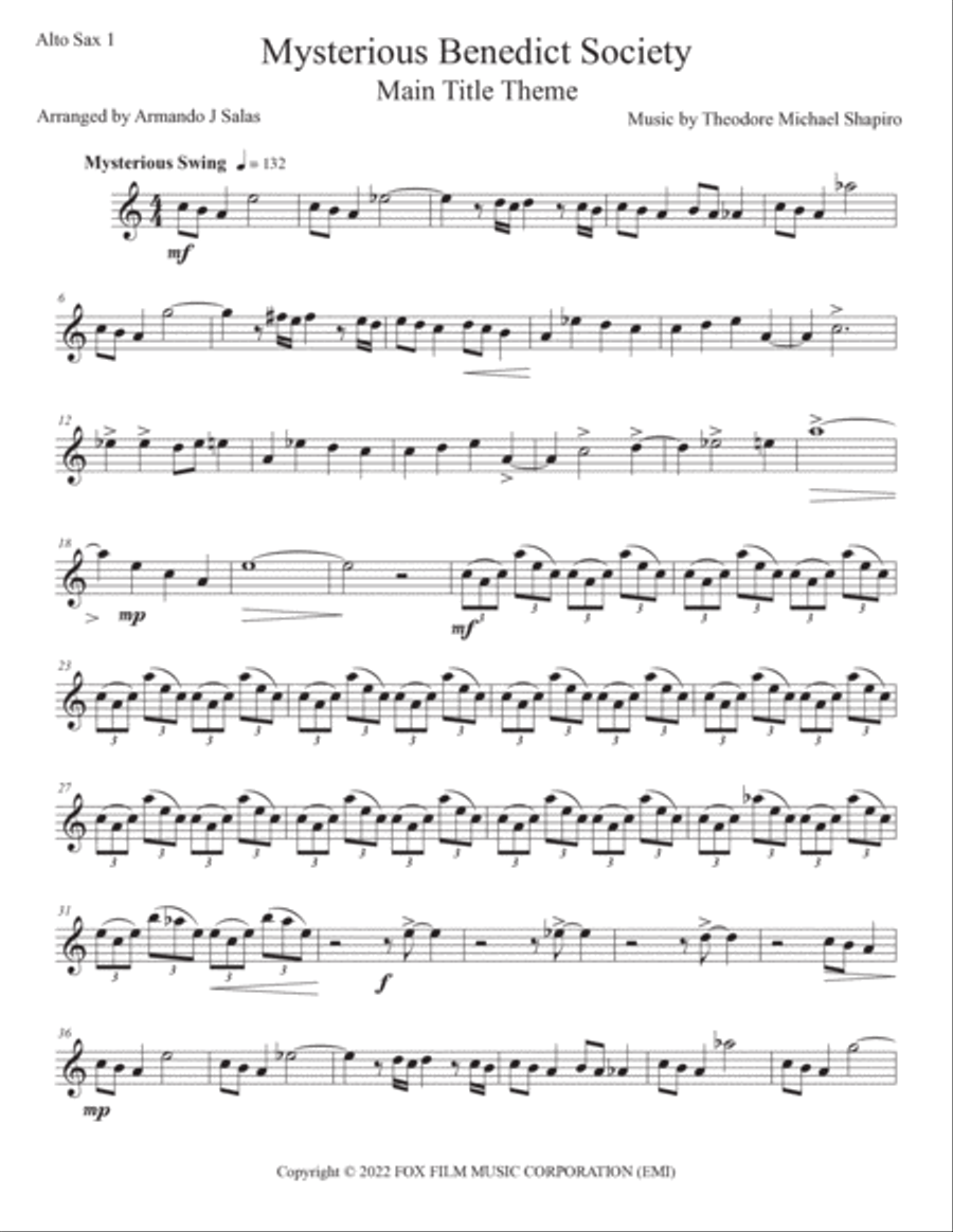 The Mysterious Benedict Society Main Title Theme Woodwind Duet scores gallery preview page 4
