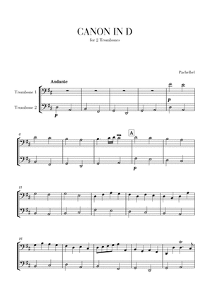 Book cover for Canon in D for 2 Trombones