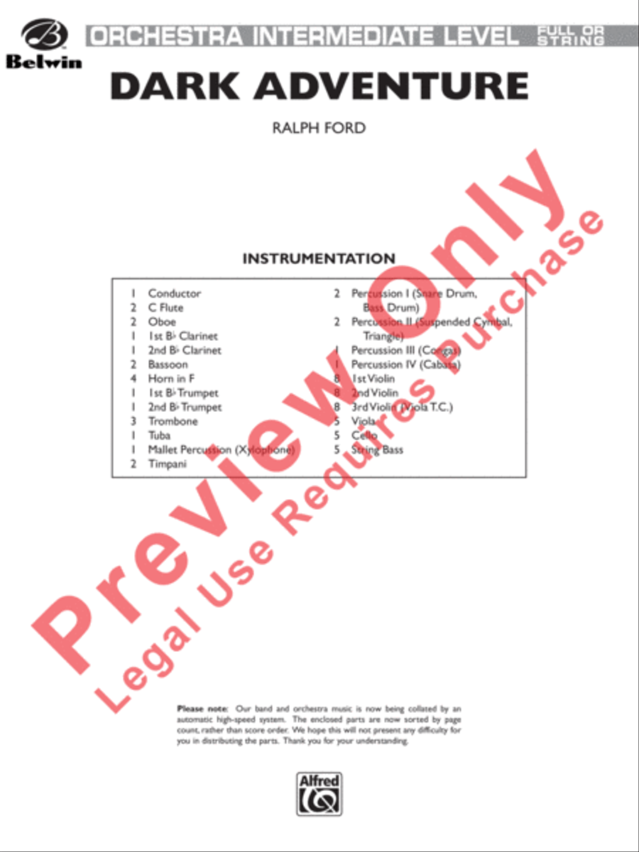 Dark Adventure Full Orchestra scores gallery preview page 2
