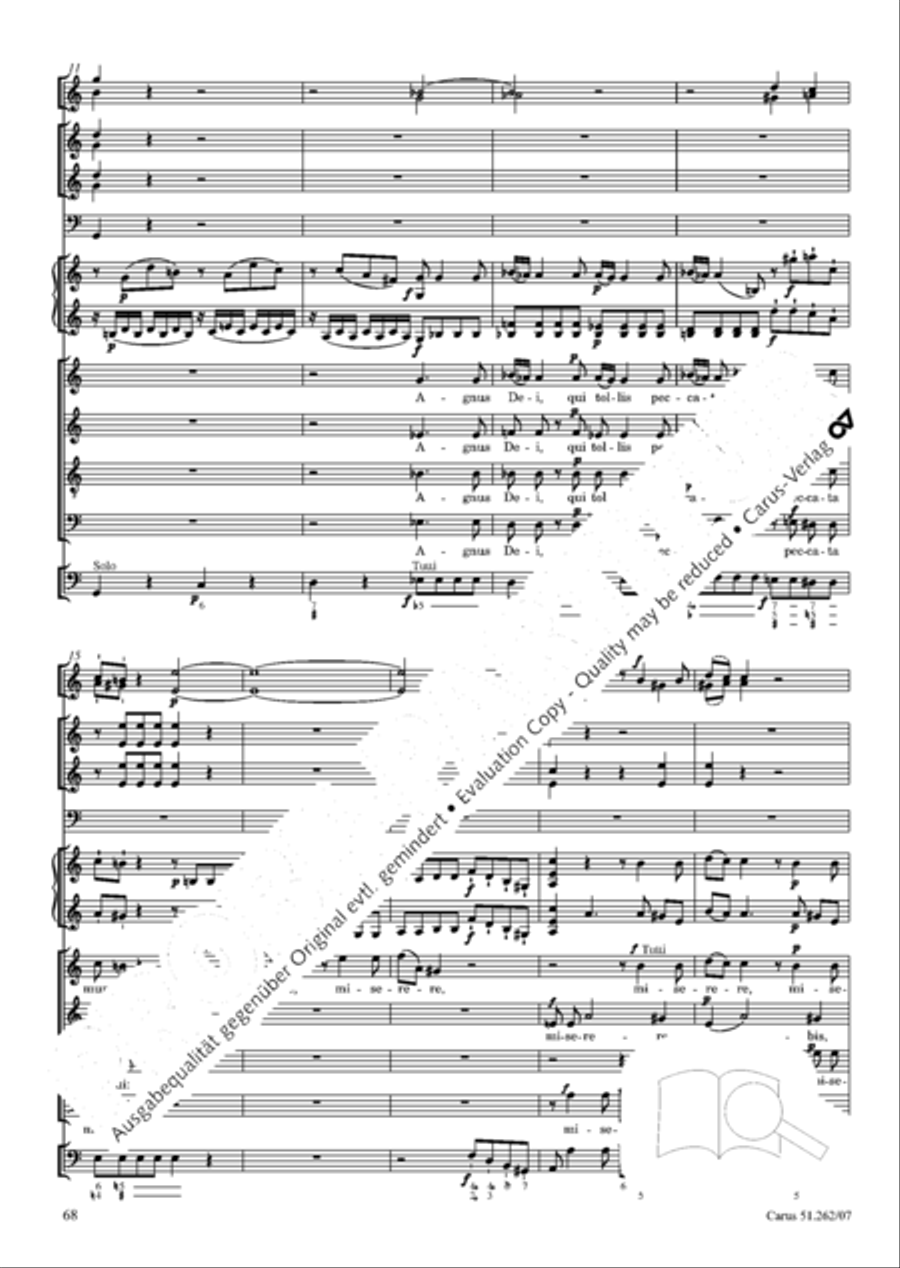 Missa longa in C major (Missa longa in C) 4-Part scores gallery preview page 69