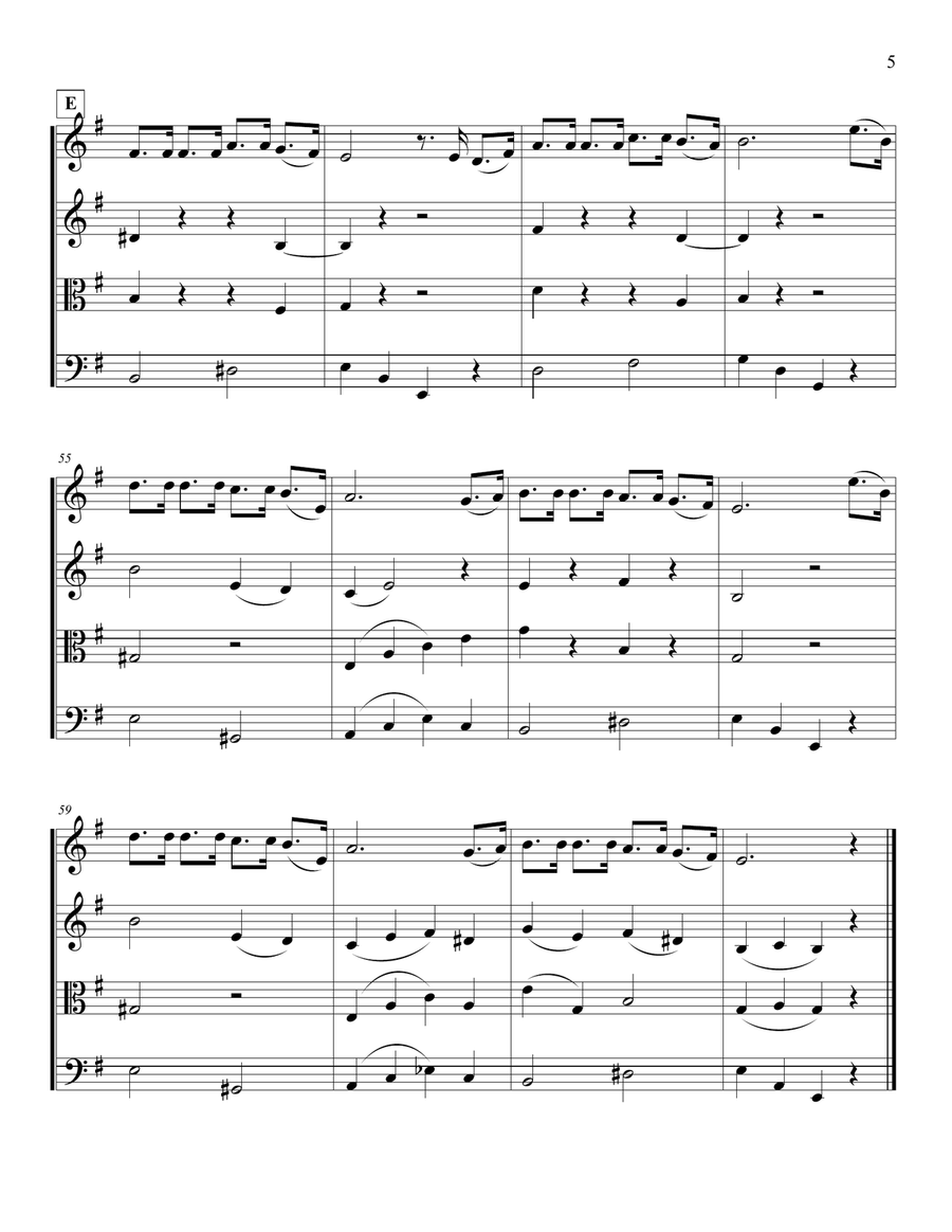 Zog Nit Keyn Mol (Holocaust survivor anthem) String Quartet scores gallery preview page 5