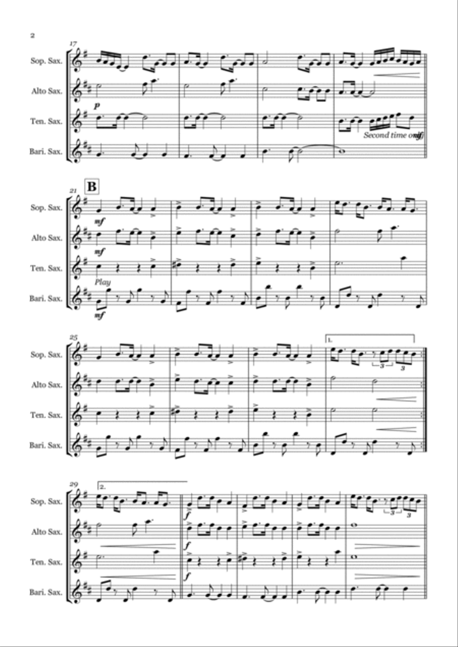Thank U, Next Saxophone Quartet scores gallery preview page 2