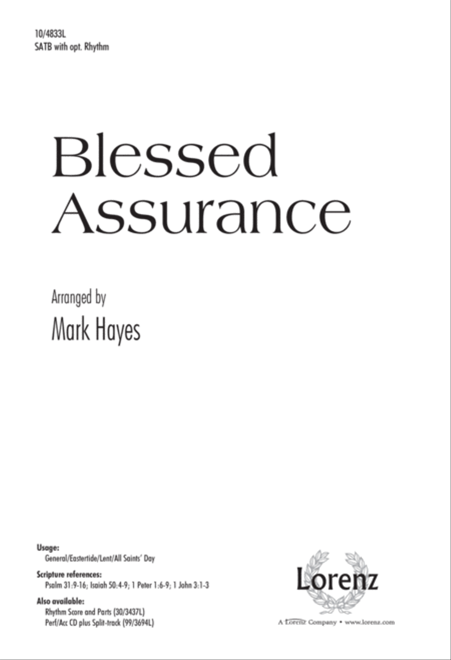 Blessed Assurance Blessed Assurance 4-Part scores gallery preview page 1