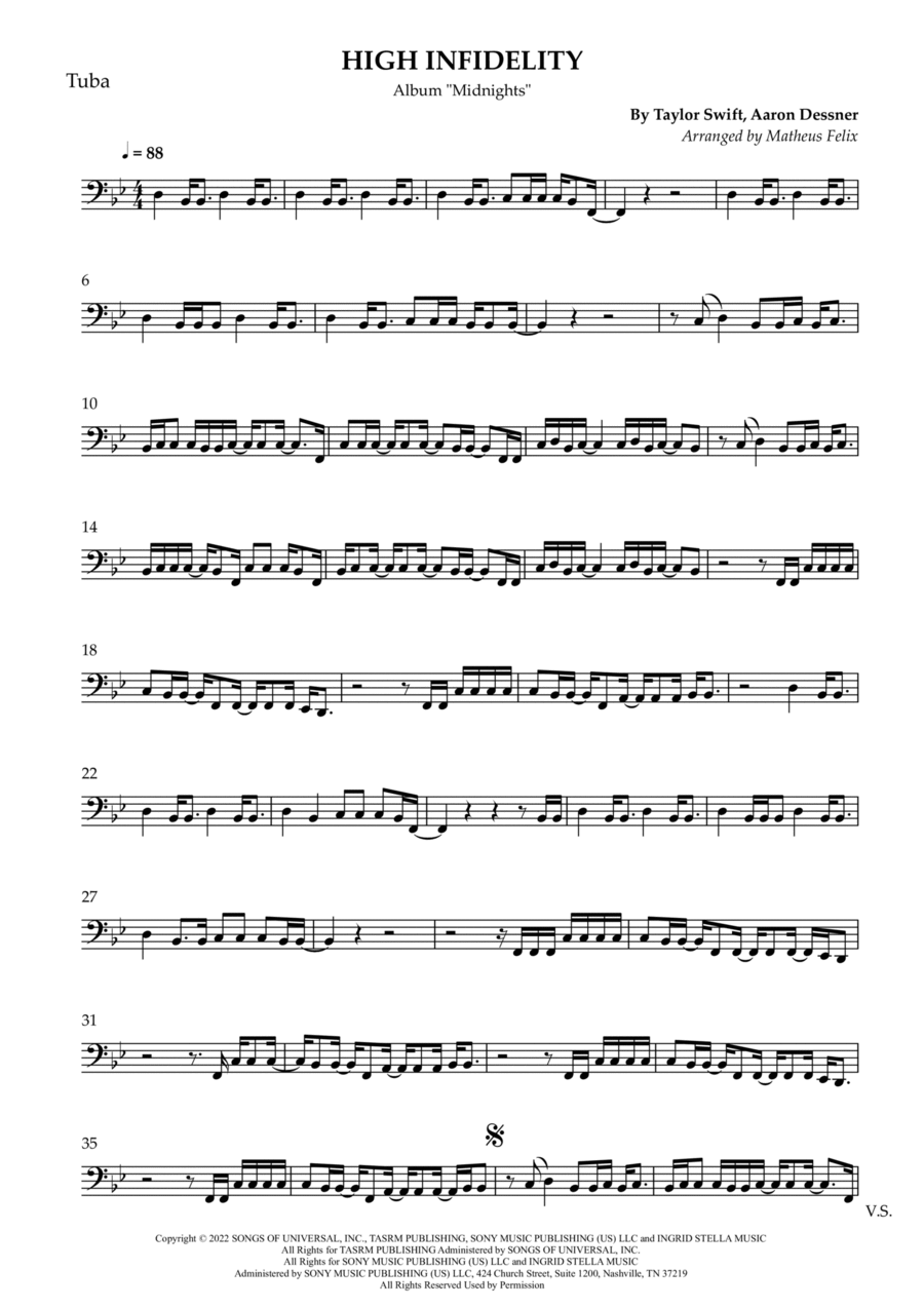 High Infidelity Tuba scores gallery preview page 1