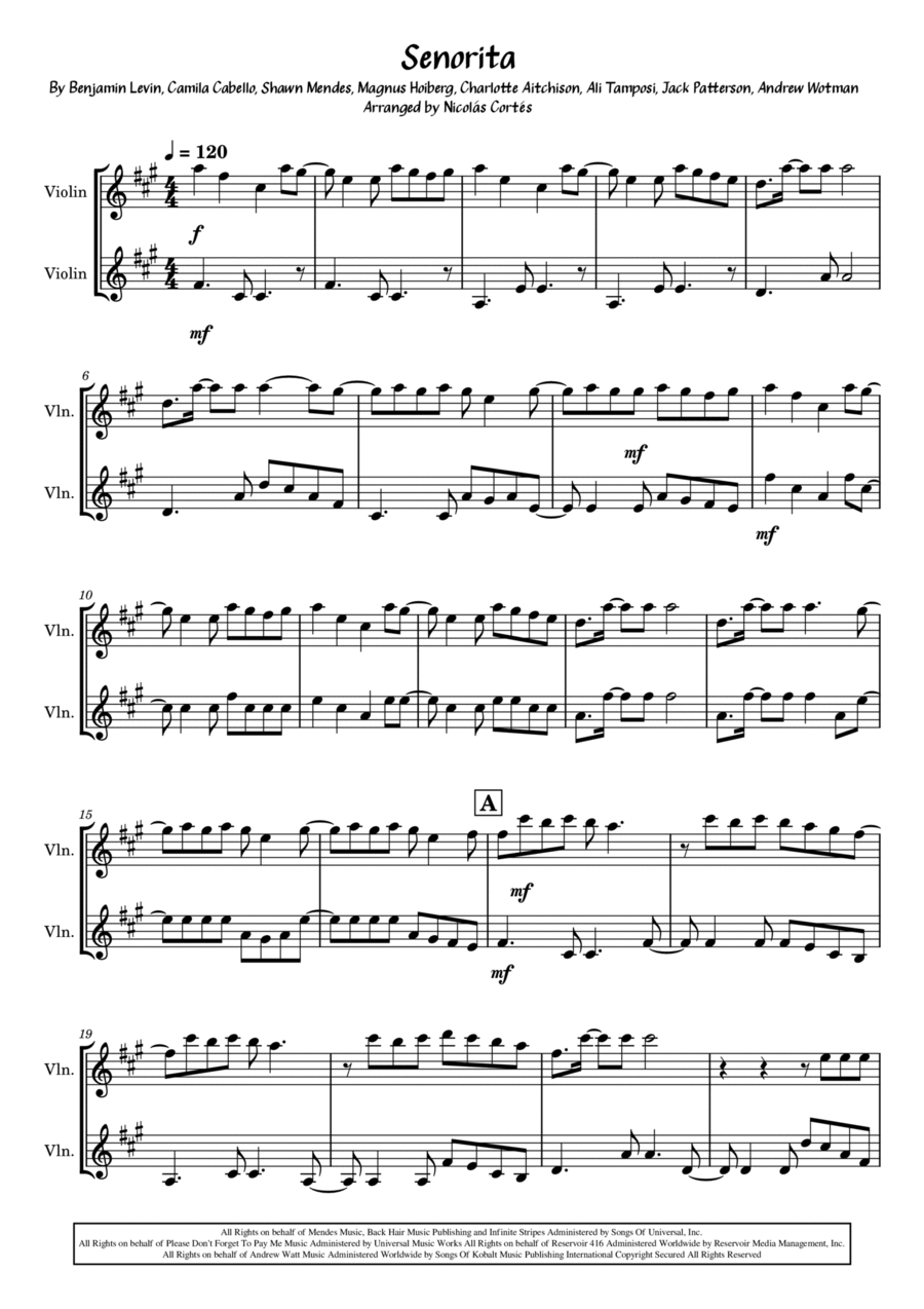Senorita String Duet scores gallery preview page 1