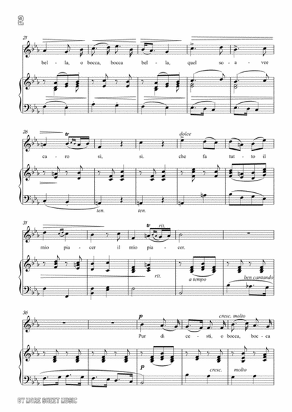 Lotti-Pur dicesti,o bocca bella in E flat Major,for Voice and Piano image number null