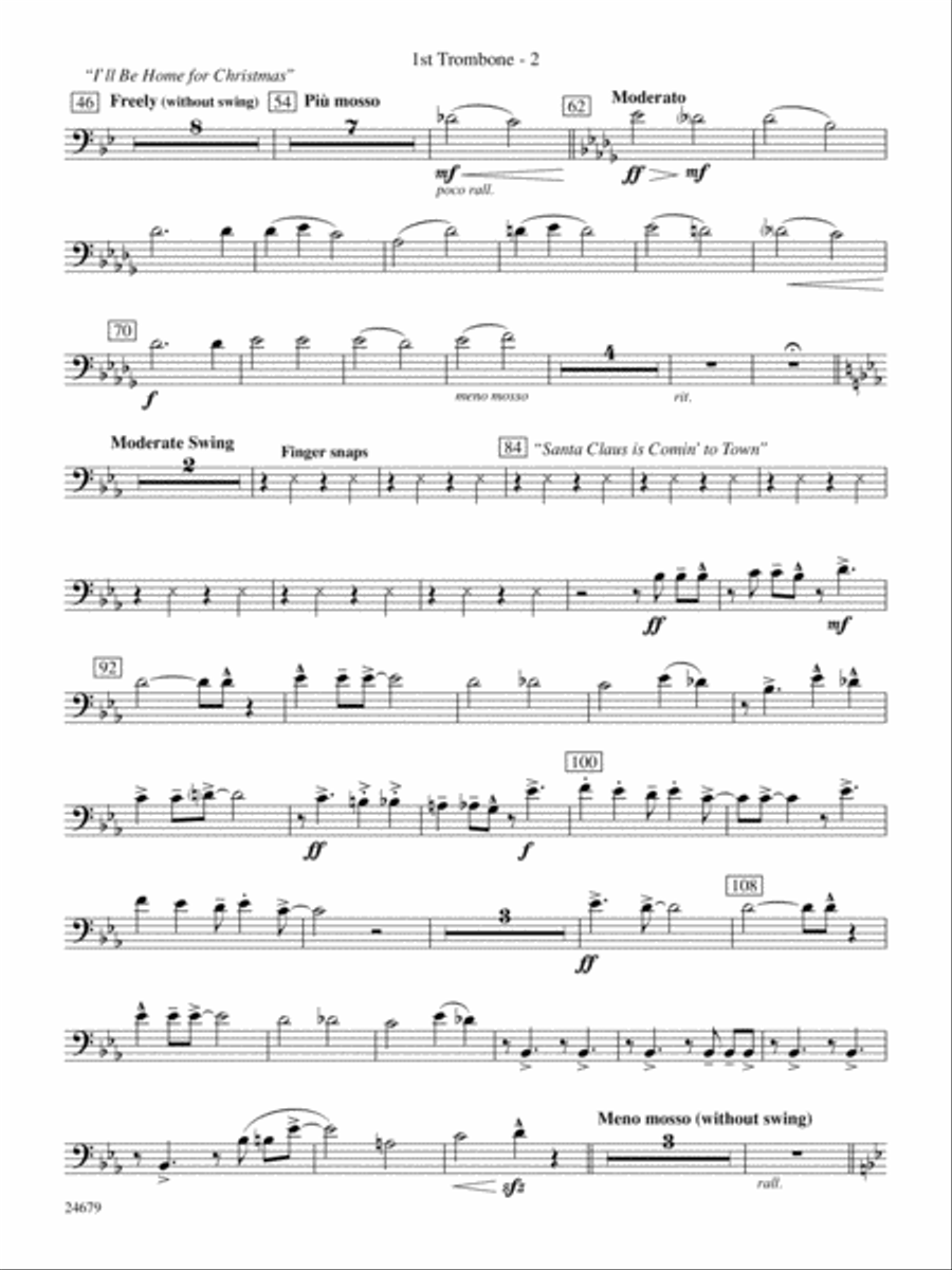 A Most Wonderful Christmas: 1st Trombone Concert Band scores gallery preview page 2