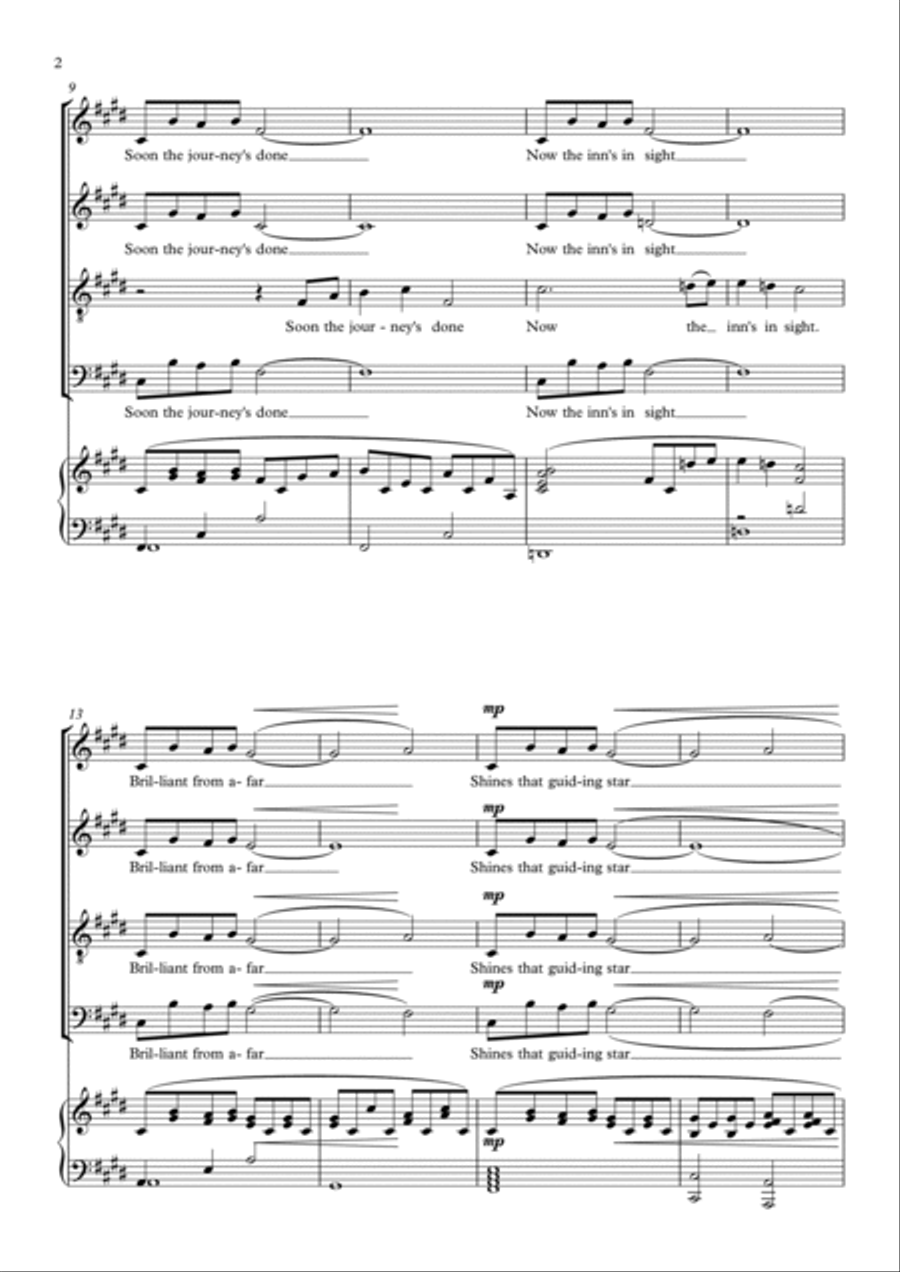 One Starry Night - A Christmas Carol 4-Part scores gallery preview page 2
