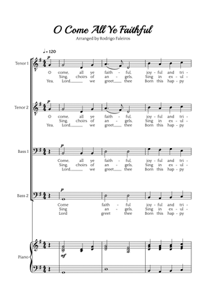 O Come All Ye Faithful (TTBB choir and piano accompaniment)