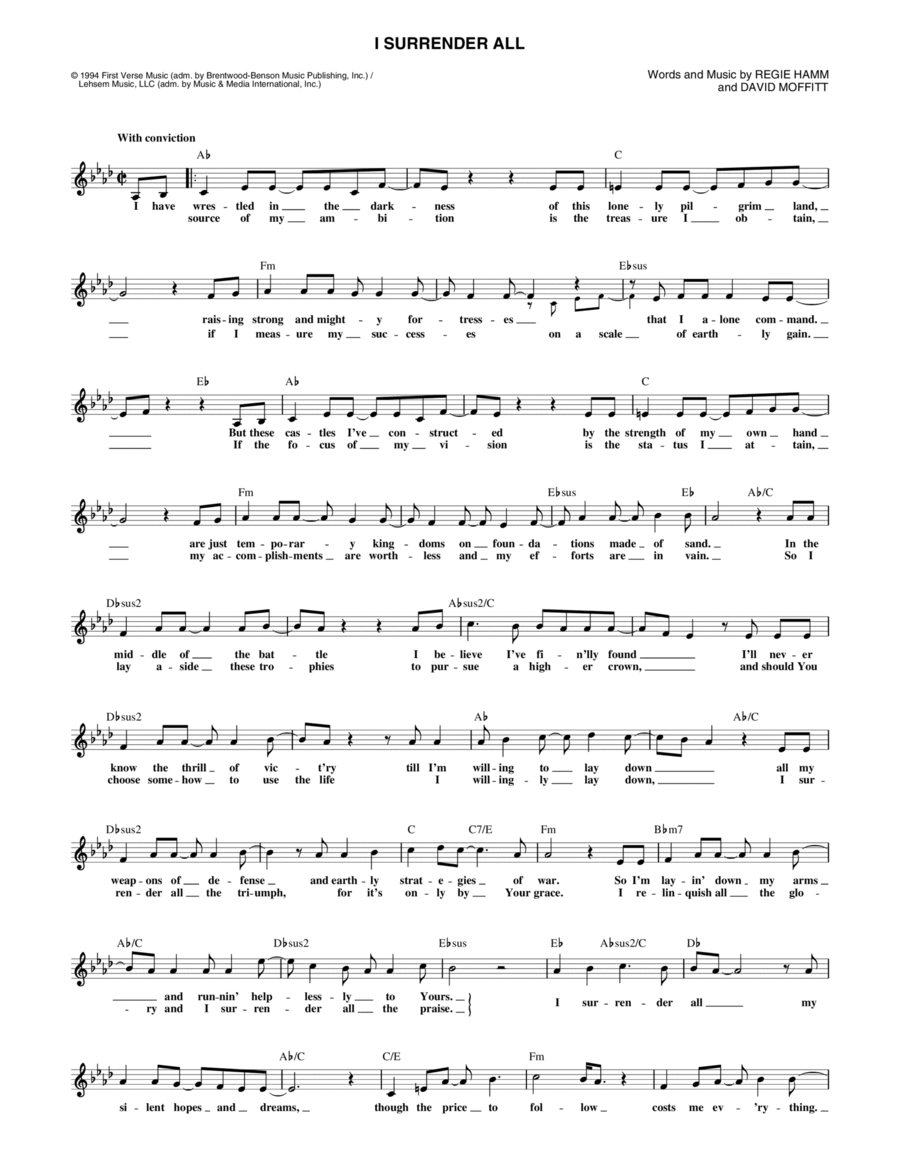 I Surrender All Piano scores gallery preview page 1