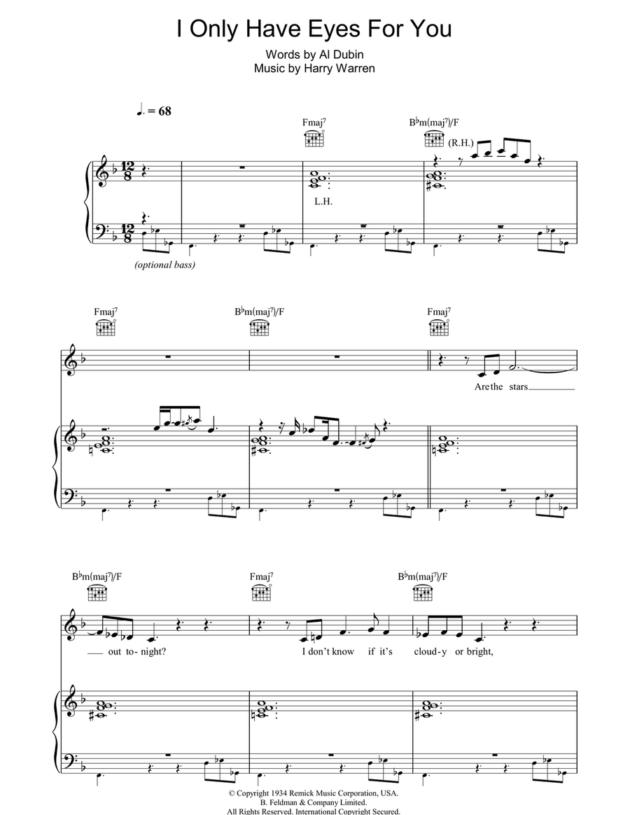 I Only Have Eyes For You Piano, Vocal, Guitar scores gallery preview page 1