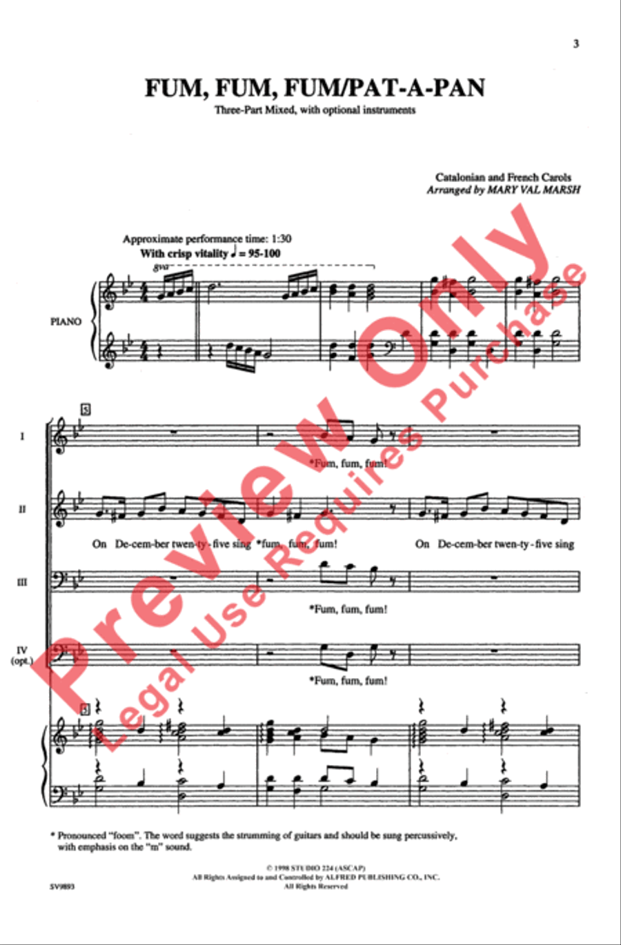 Fum, Fum, Fum / Pat-A-Pan 3-Part scores gallery preview page 2