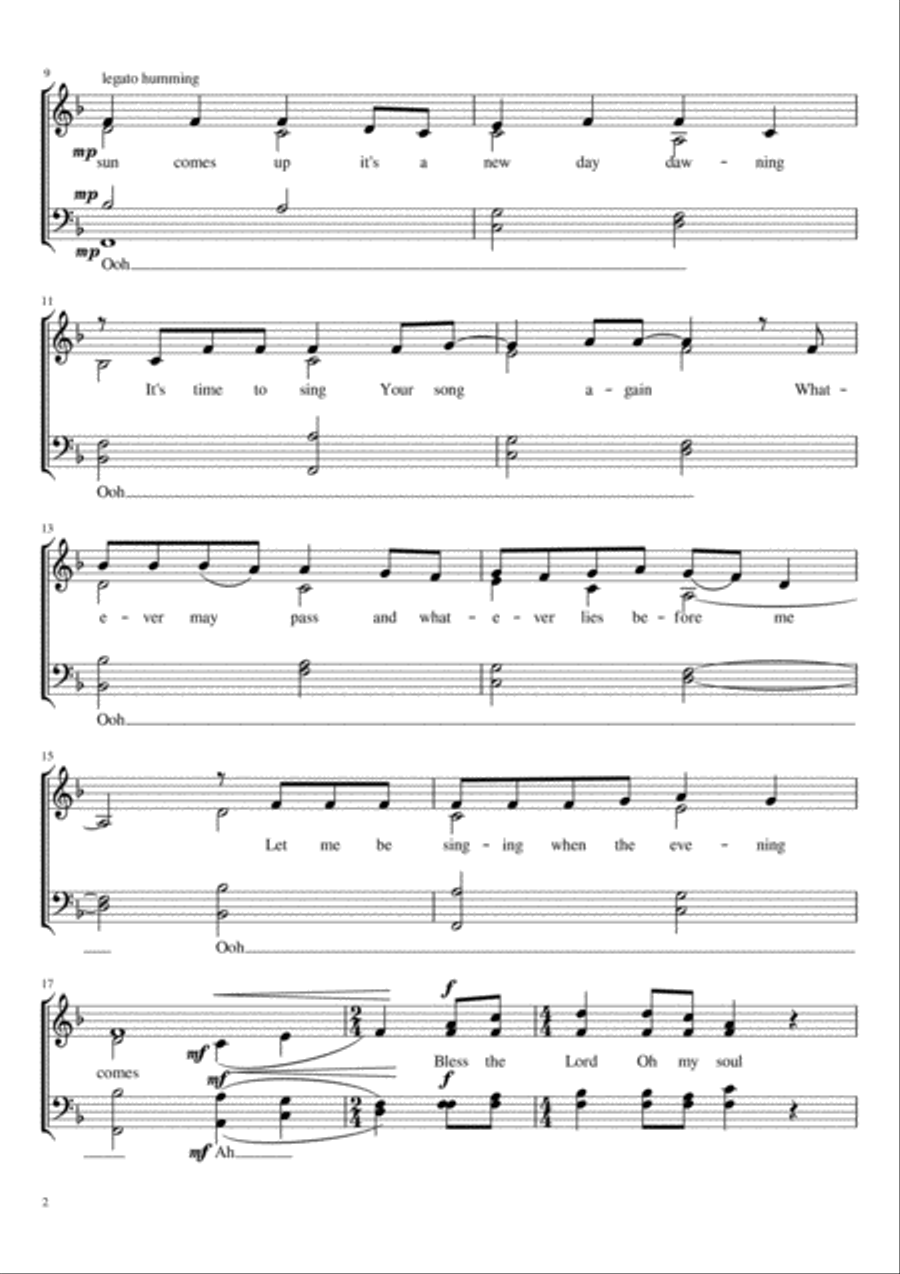 10,000 Reasons (Bless The Lord) 4-Part scores gallery preview page 2