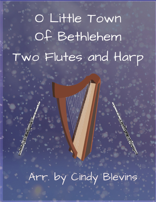 Book cover for O Little Town Of Bethlehem, Two Flutes and Harp
