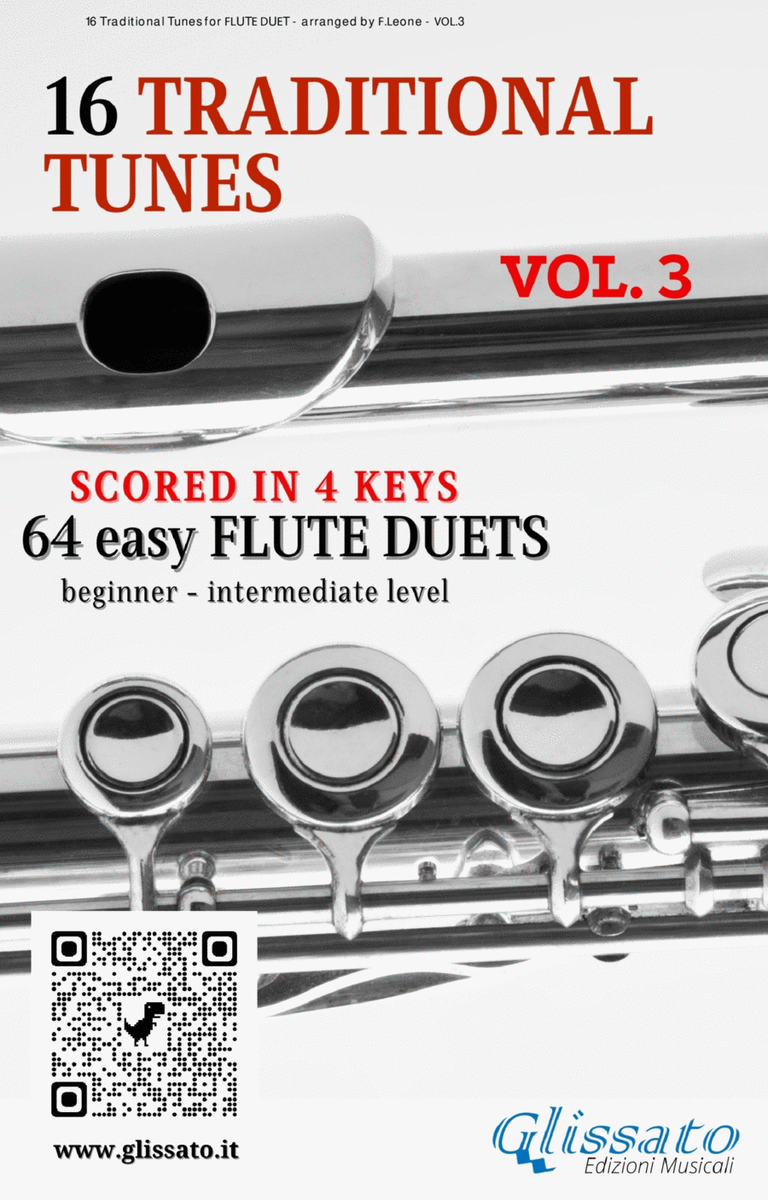 16 Traditional Tunes - 64 easy flute duets (VOL.3) image number null