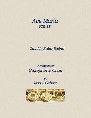 Book cover for Ave Maria ICS 18 for Saxophone Choir