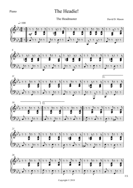 The Headie! (The Headmaster) Piano - Digital Sheet Music