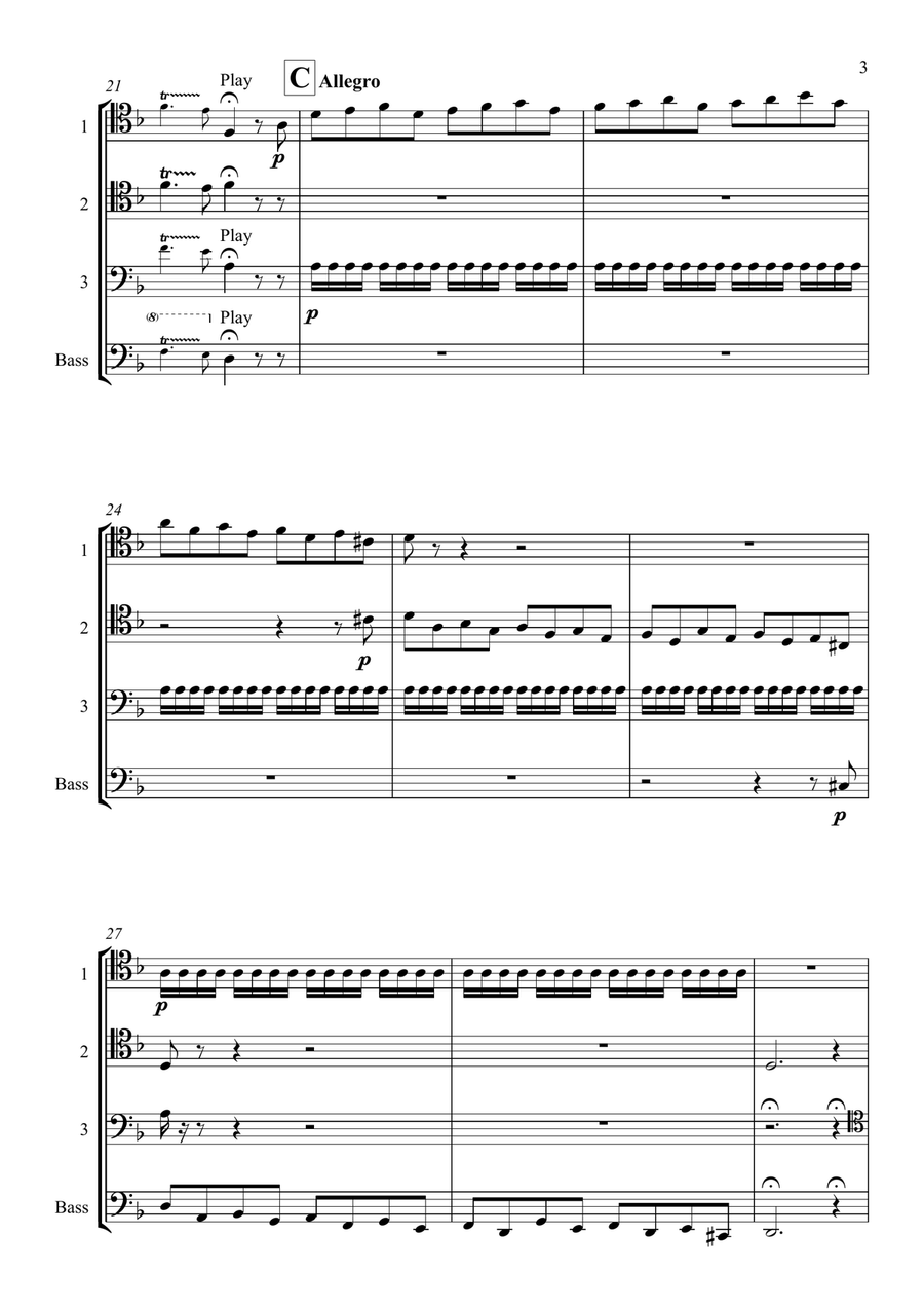 Toccata and Fugue in D Minor (Trombone Quartet) Trombone Quartet scores gallery preview page 3