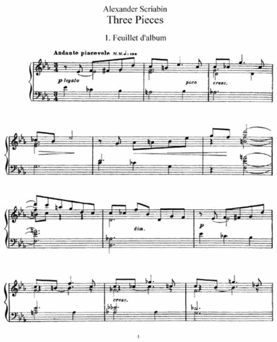 Alexander Scriabin - Three Pieces Op. 45