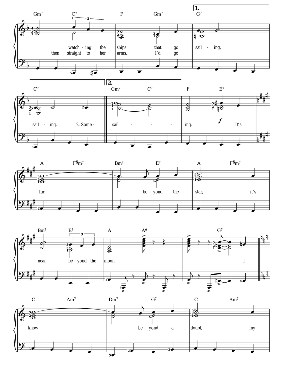 Beyond The Sea Piano, Vocal scores gallery preview page 2