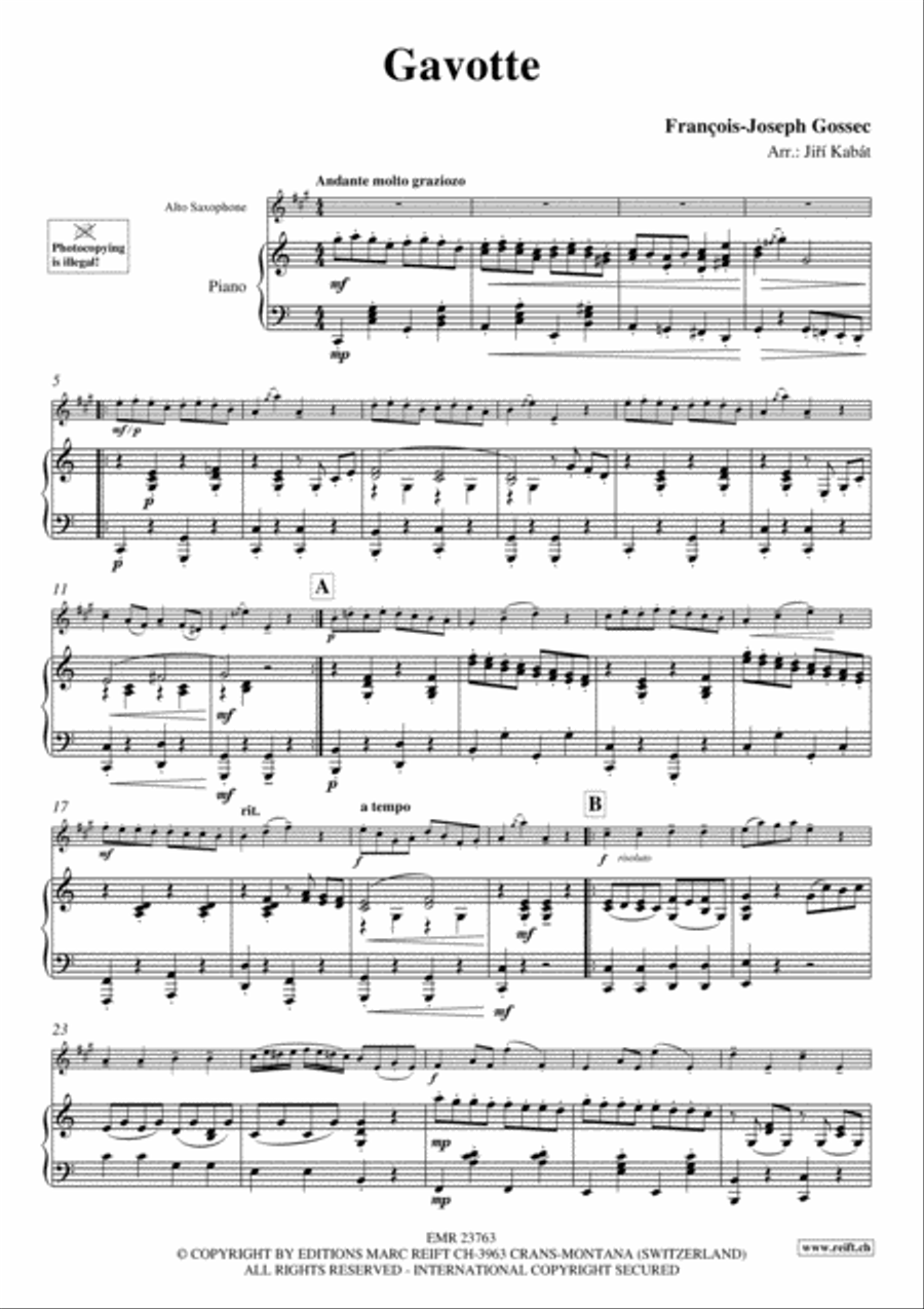 Gavotte Gavotte Alto Saxophone scores gallery preview page 3