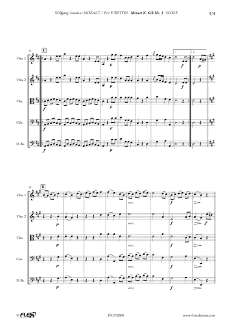 Minuet K. 61b No. 3 Orchestra scores gallery preview page 4