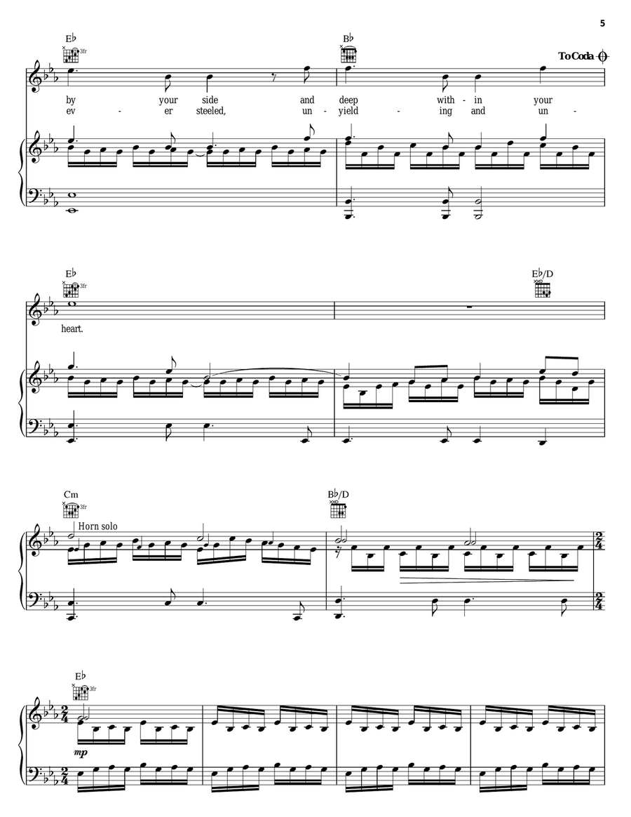 I'll Be There (from The Pirate Queen) Piano, Vocal, Guitar scores gallery preview page 5