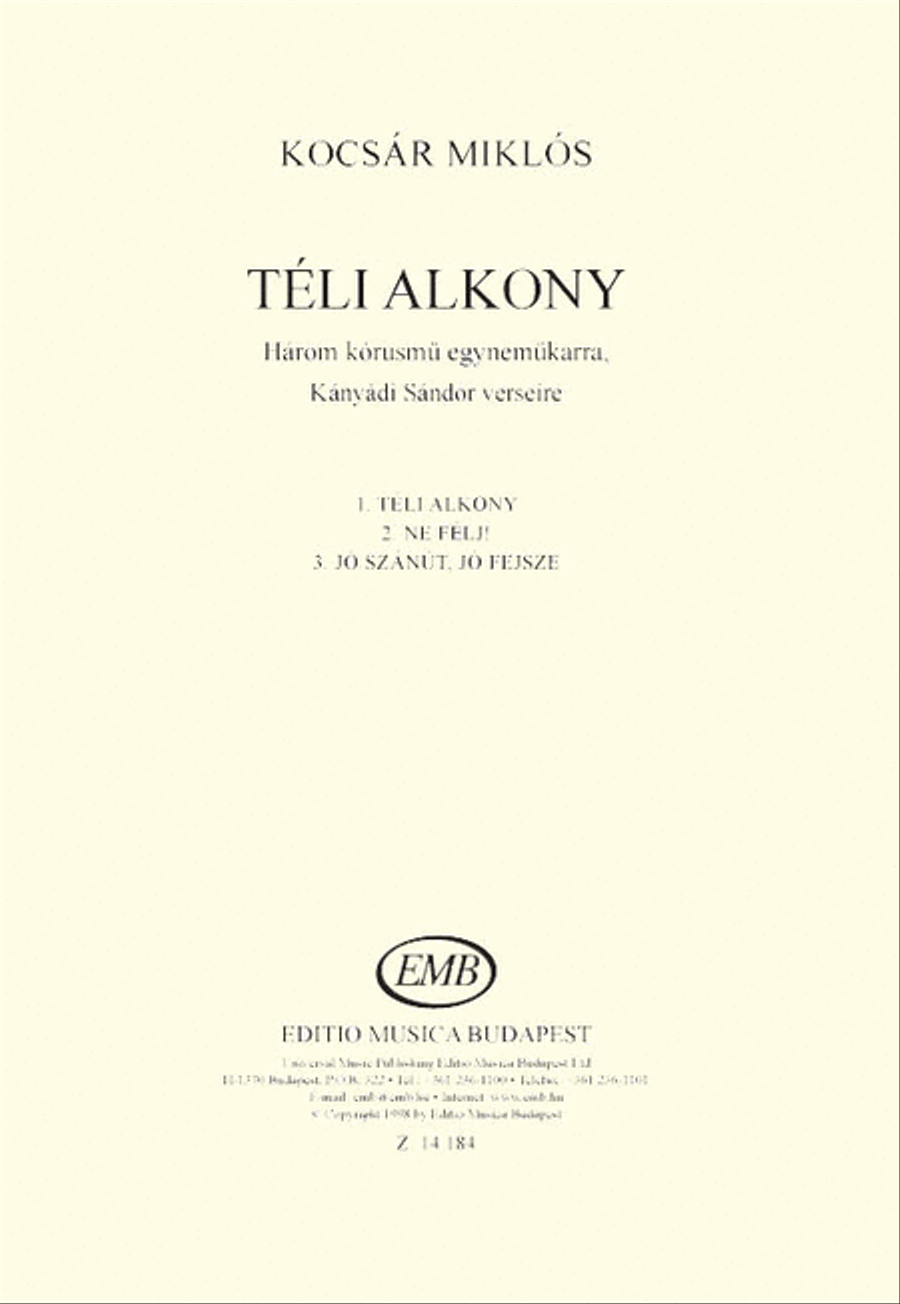 Teli alkony Teli alkony A Cappella scores gallery preview page 1