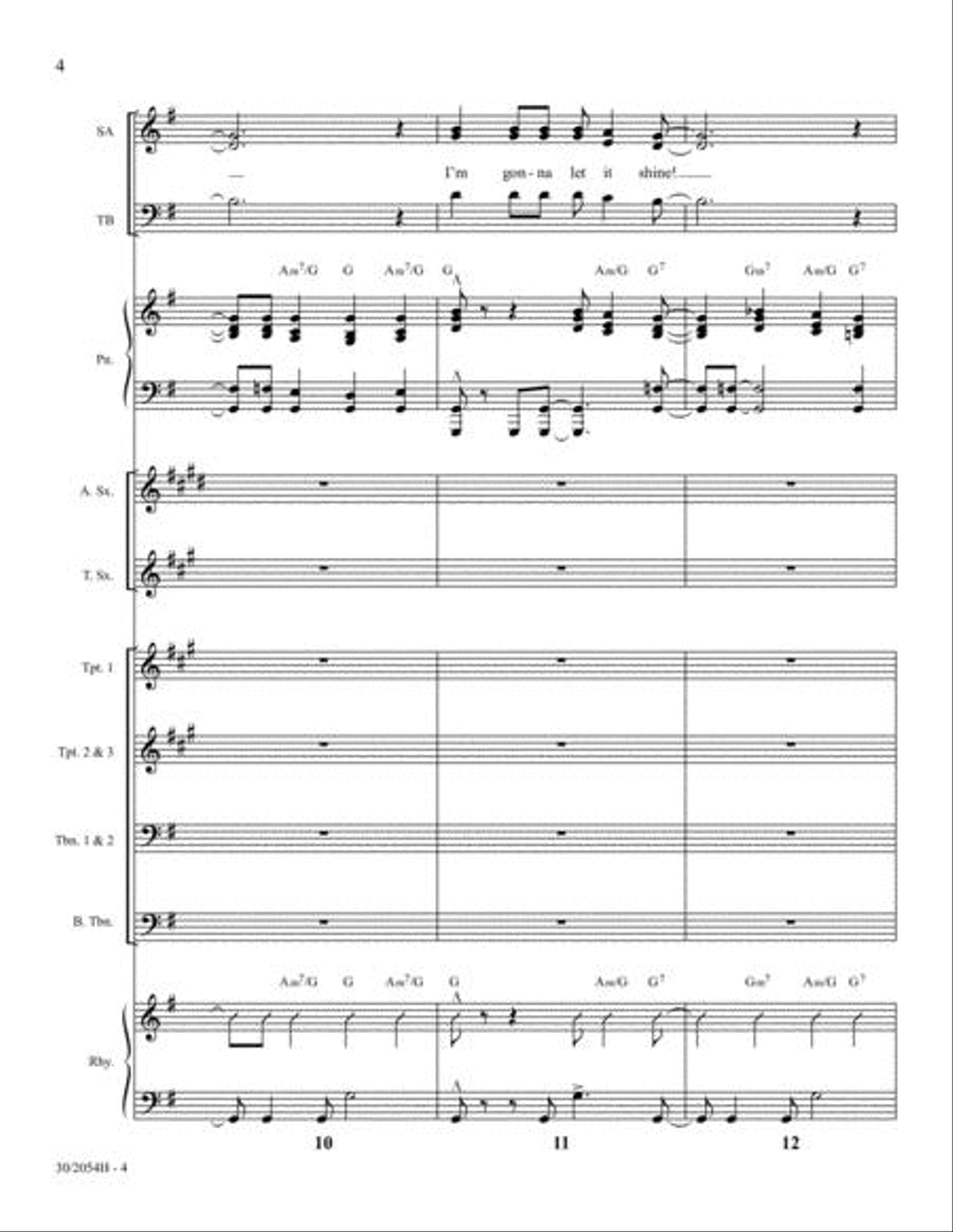 This Little Light of Mine - Instrumental Score and Parts Tenor Saxophone scores gallery preview page 5