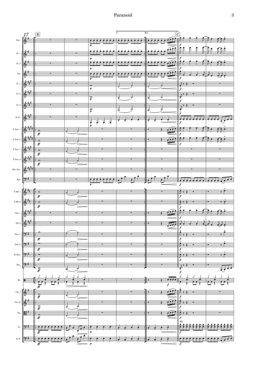 Paranoid Full Orchestra scores gallery preview page 3