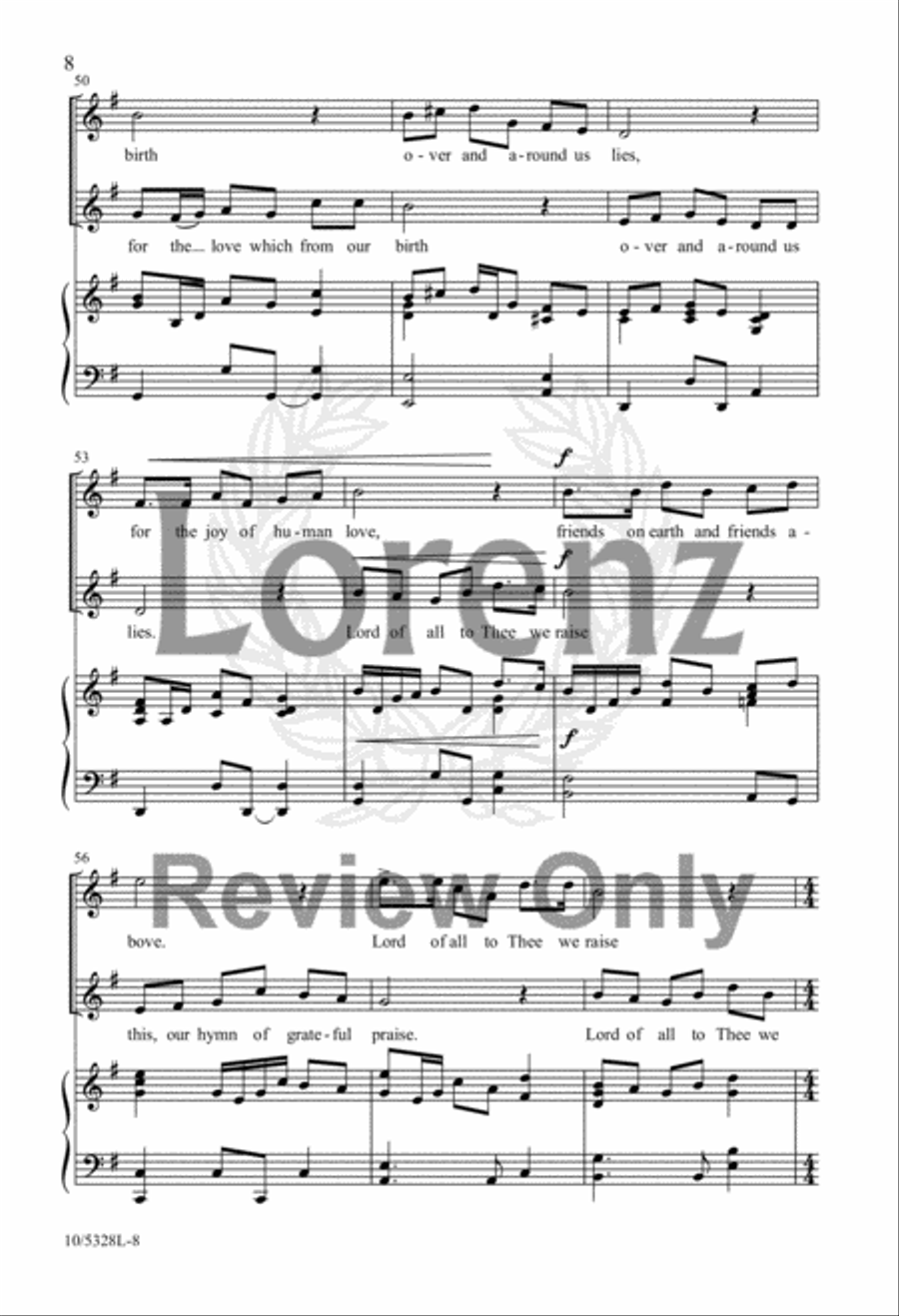 Come, Ye Thankful for the Beauty 4-Part scores gallery preview page 7