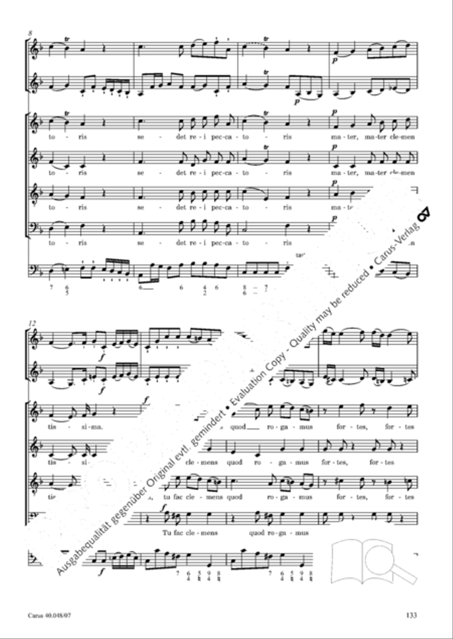 Regina coeli in B-Flat Major, K. 127 4-Part scores gallery preview page 134