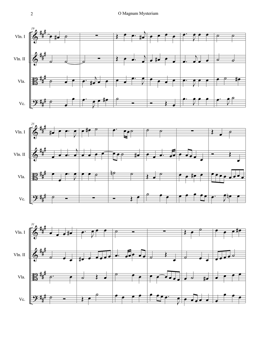 O Magnum Mysterium (for String Quartet) String Quartet scores gallery preview page 3