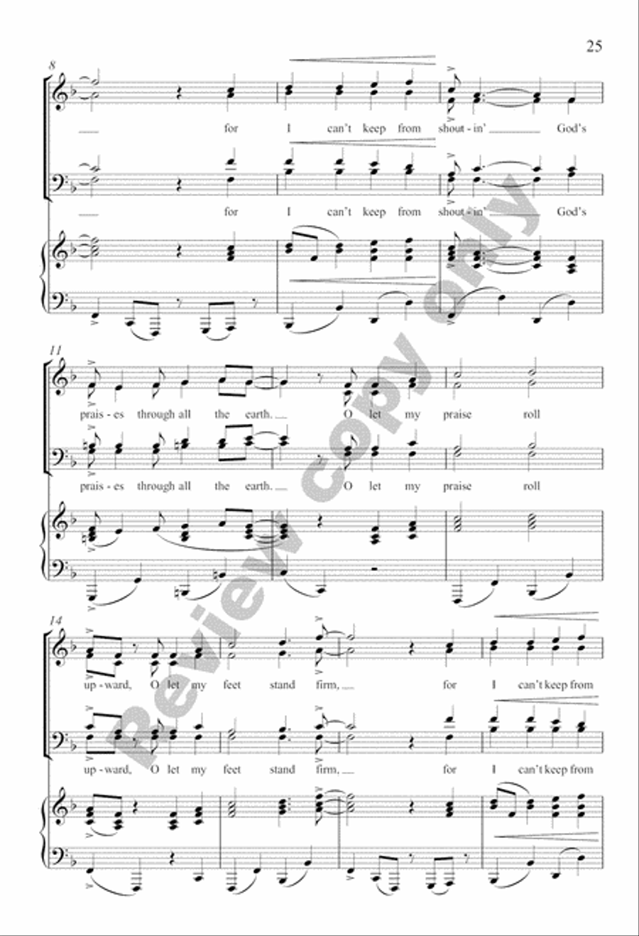 Three Gospel Choruses Divisi scores gallery preview page 44