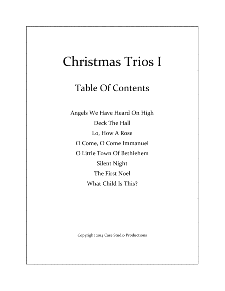 Christmas Trios I - Trumpet, Horn in F, and Trombone