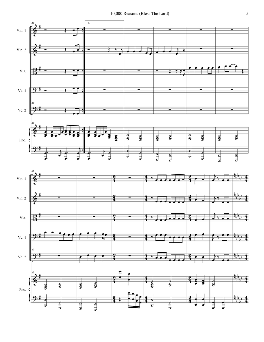 10,000 Reasons (Bless The Lord) String Orchestra scores gallery preview page 5