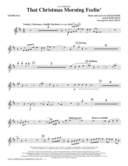 That Christmas Morning Feelin' (arr. Mac Huff) - Tenor Saxophone