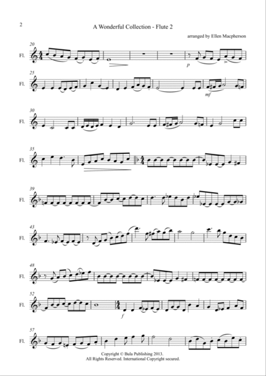 A Wonderful Collection - Loved Hymns for Flute Duet - Flute 2 Part Flute Duet scores gallery preview page 2