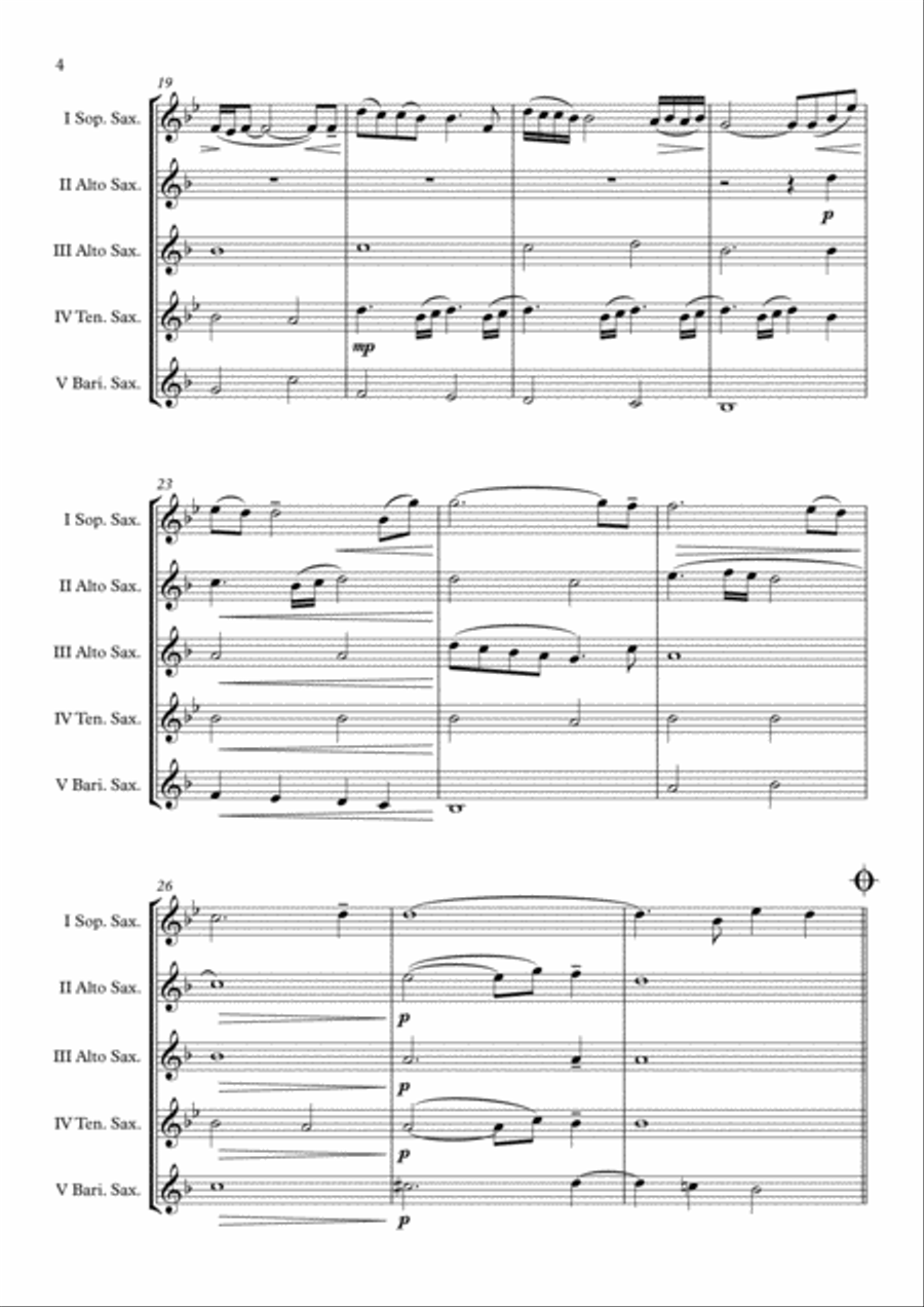 Nella Fantasia Saxophone Quintet scores gallery preview page 5