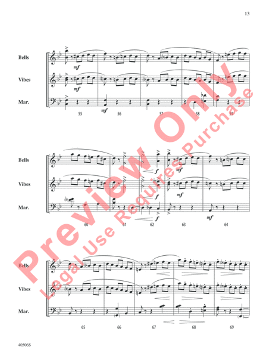Classic Mallet Trios -- Tchaikovsky Small Ensemble scores gallery preview page 14