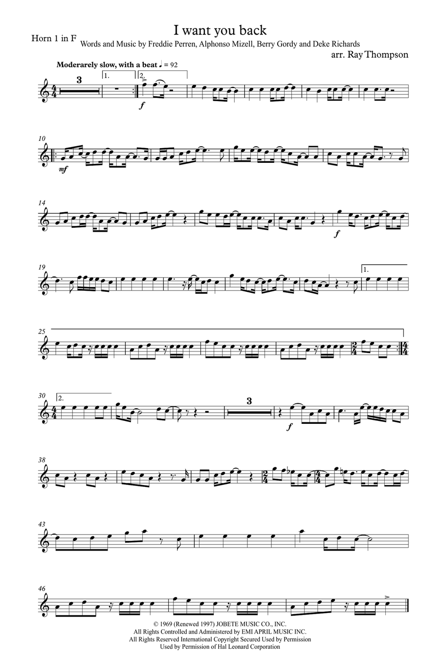 I Want You Back Brass Quartet scores gallery preview page 3
