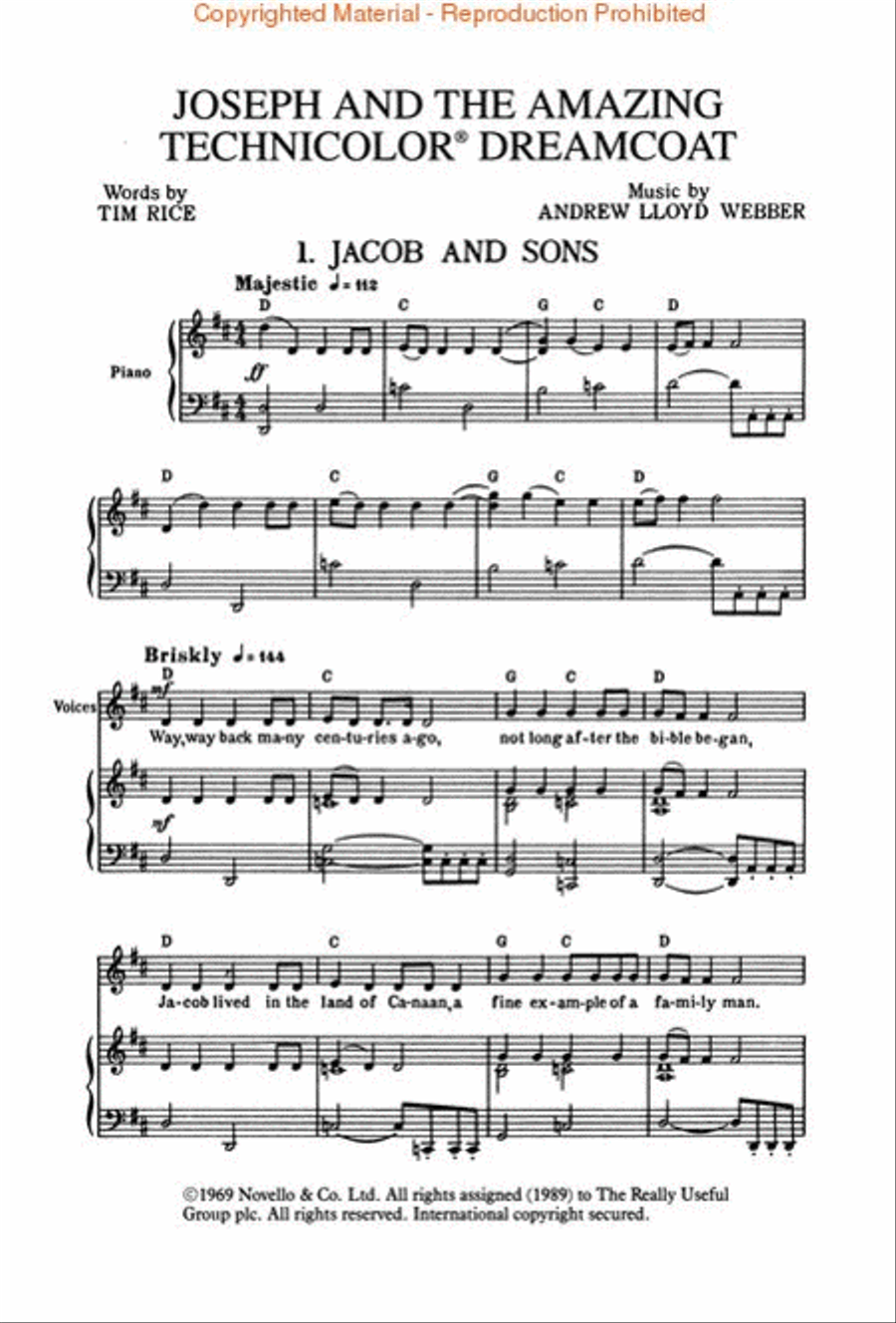 Joseph and the Amazing Technicolor Dreamcoat Voice scores gallery preview page 2