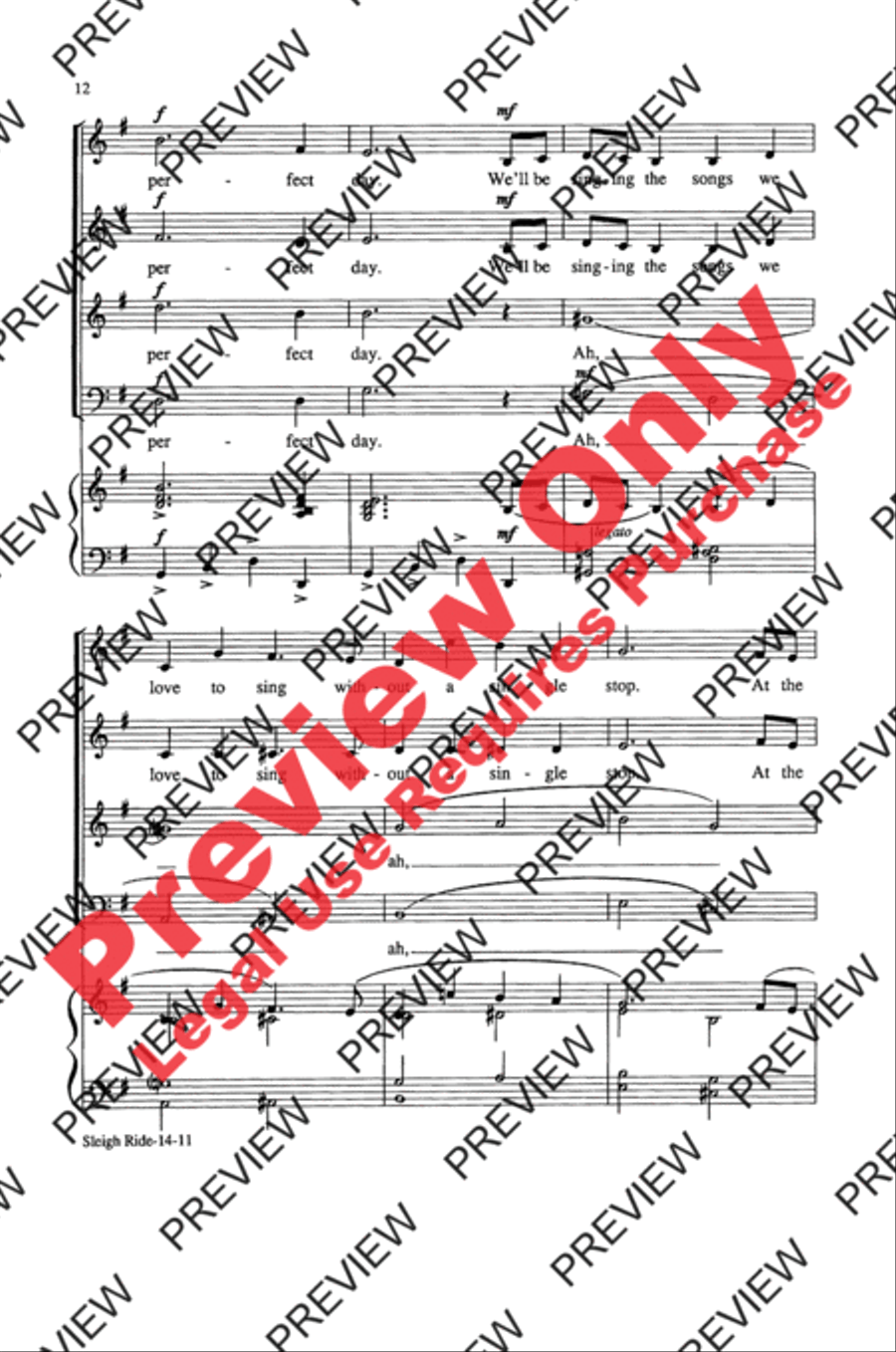 Sleigh Ride Sleigh Ride 4-Part scores gallery preview page 12