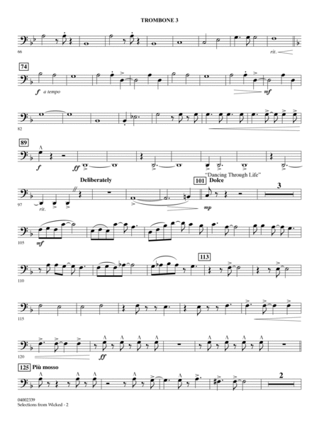 Selections from Wicked (arr. Jay Bocook) - Trombone 3