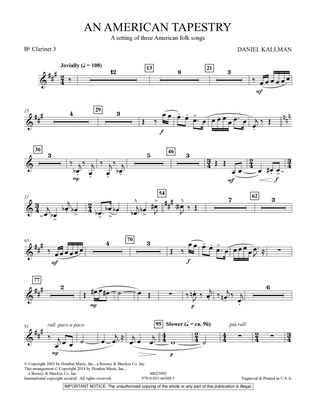 An American Tapestry (for Wind Ensemble) - Bb Clarinet 3